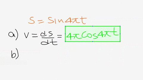 point-suppose-that-the-equation-of-motion-for-a-particle-where-is-in-meters-and-in-seconds-is-sin4nt-a-find-the-velocity-and-acceleration-as-functions-of-t_-velocity-at-time-t-cos4pit4pi-acc-47382