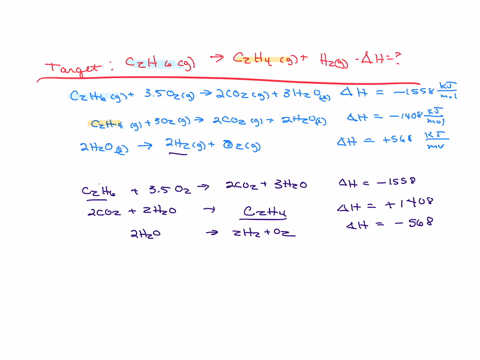 1-c2h6-g-c2h4-g-h2-g-h1-2-c2h6-g-35o2-g-2co2-g-3h2o-l-h2-1560-kjmo-3-c2h4-g-3o2-g-2co2-g-2h2o-l-h3-1411-kjmol-4-2h2o-l-2h2-g-o2-g-h4-5716-kjmol-how-much-heat-is-transferred-between-the-syste-51916