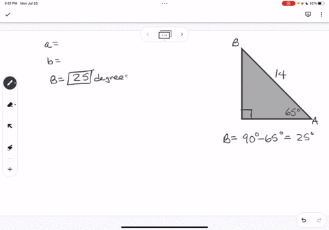 note-triangle-may-not-be-drawn-to-scale-suppose-c-14-and-a-65-degrees-find-degrees-give-all-answers-to-at-least-one-decimal-place-give-angles-in-degrees-63167