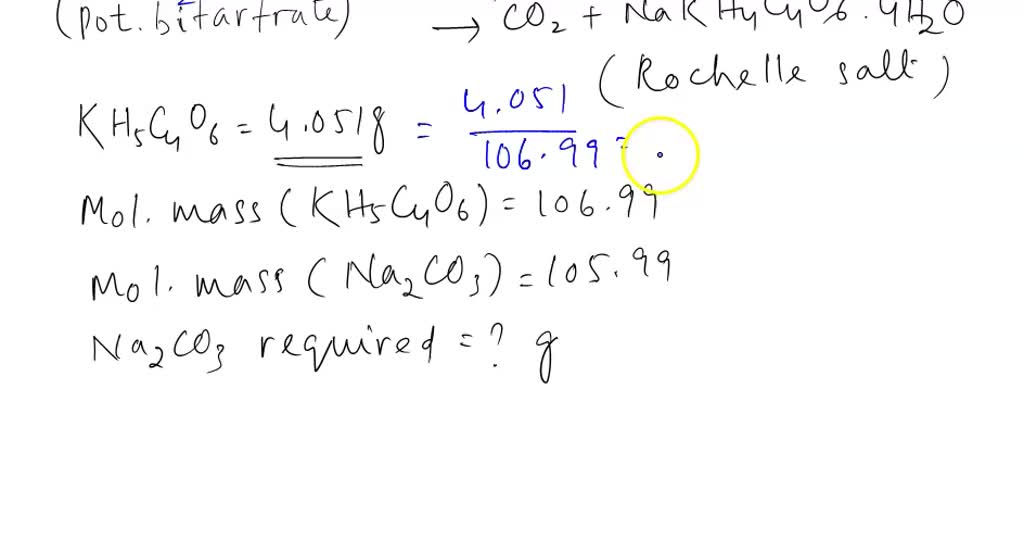 SOLVED 5 3.940 9 of potassium bitartrate (KHSC4O6(s)) are suspended in water and reacted with