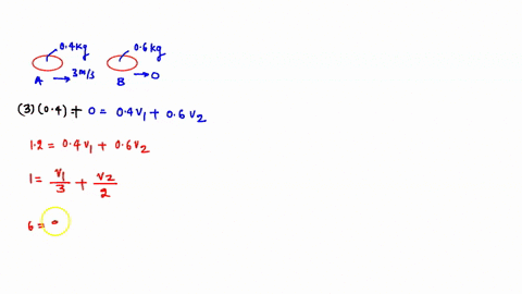a-a-ball-of-040-kg-mass-and-a-speed-of-3-ms-has-a-head-on-completely-elastic-collision-with-a-060-kg-mass-initially-at-rest-find-the-speeds-of-both-bodies-after-the-collision-b-a-1-kg-ball-m-30502