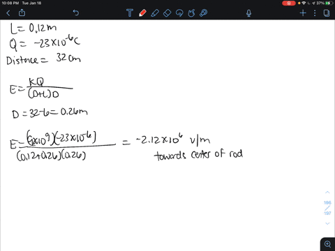 a-rod-120-cm-long-is-uniformly-charged-and-has-a-total-charge-of-230-c-determine-the-magnitude-and-direction-of-the-electric-field-along-the-axis-of-the-rod-at-a-point-320-cm-from-its-center-26841