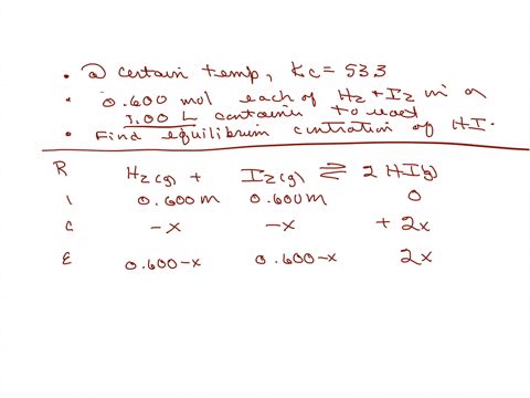 at-a-certain-temperature-the-equilibrium-constant-kc-for-this-reaction-is-533-h2gi2g2higkc533-at-this-temperature-0600-mol-h2-and-0600-mol-i2-were-placed-in-a-100-l-container-to-react-what-c-79899