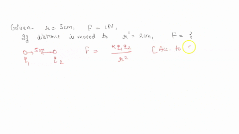 two-point-charges-initially-5-cm-apart-experience-an-electric-force-of-magnitude-10-n-if-the-two-charges-are-moved-to-a-new-separation-of-2-cm-what-is-the-resulting-magnitude-of-the-electric-50748