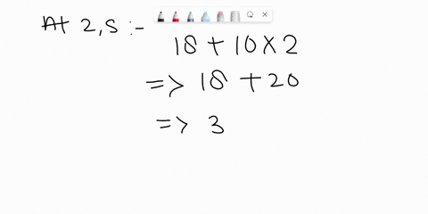 the-displacement-of-a-particle-is-given-by-x18t-5t2calculate-the-instantaneous-velocity-at-t2saverage-velocity-between-t2s-and-t3s-instantaneous-acceleration-99384