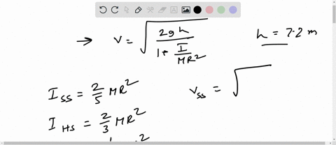 the-next-three-questions-pertain-to-the-situation-described-below-a-solid-sphere-a-hollow-sphere-and-a-solid-cylinder-have-the-same-mass-m-and-the-same-radius-r-they-are-positioned-at-the-to-70481
