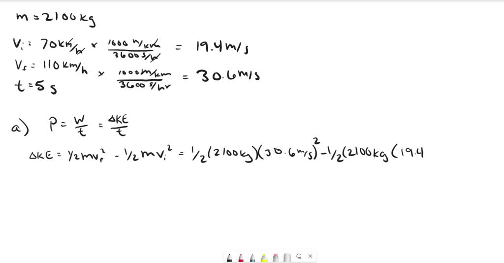 SOLVED: 2.3 Consider a 2100-kg car cruising at constant speed of 70 km ...