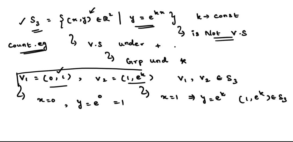 SOLVED: 4-The solution set S3 of the equation y=e^kx, S3=(x,y)∈R^2:y=e ...