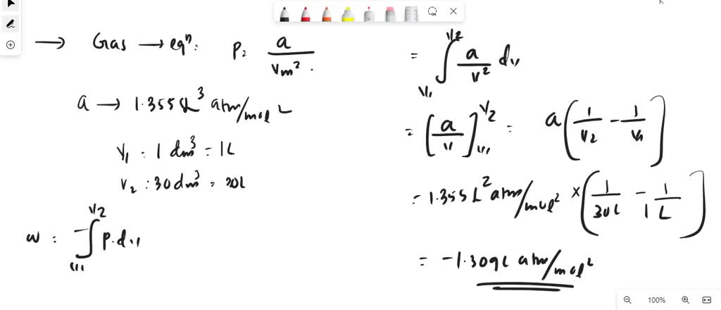 SOLVED: For a van der Waals gas, Ï€T = a/Vm^2. Assuming that this ...