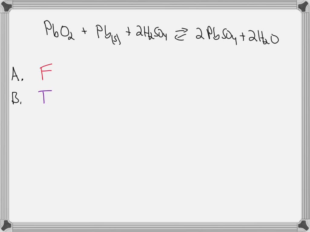 SOLVED: Consider The Reaction In A Lead Storage Battery Below. Which Of ...