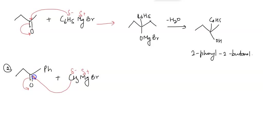 SOLVED: 2-phenyl-2-butanol can be synthesized by three different ...