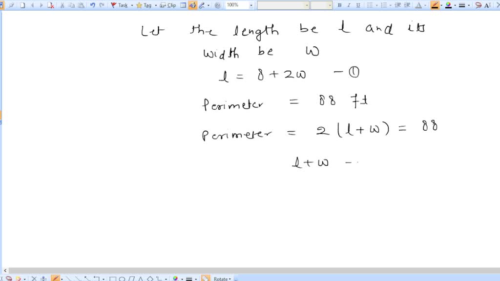 Solved: The Length Of A Rectangle Is Eight More Than Twice Its Width 