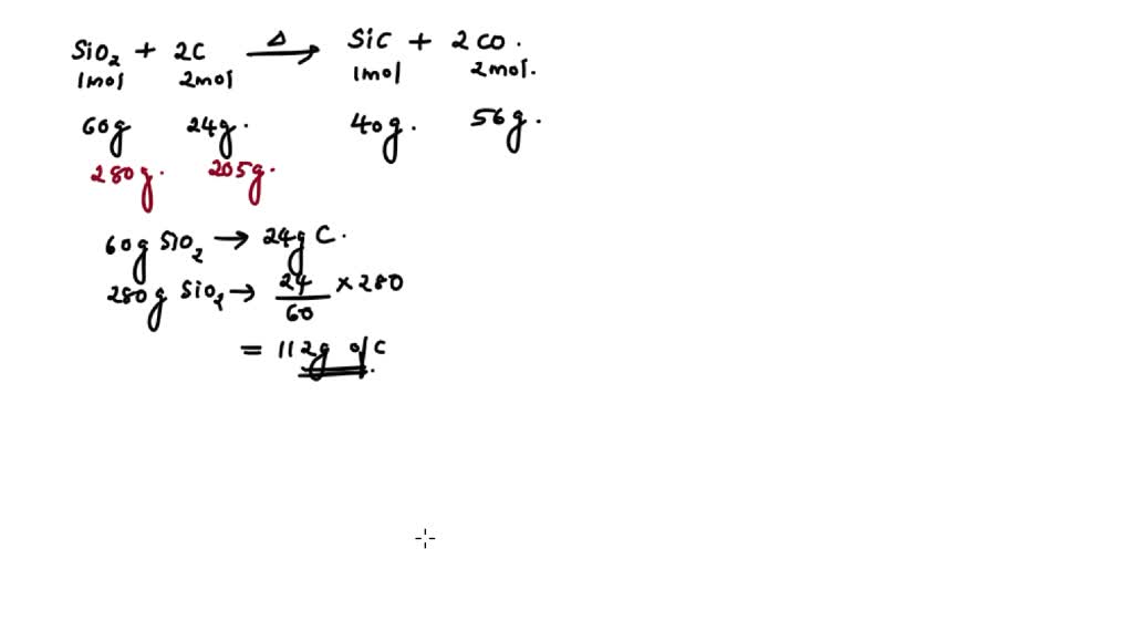 SOLVED: Silicon carbide, an abrasive, is made by the reaction of ...