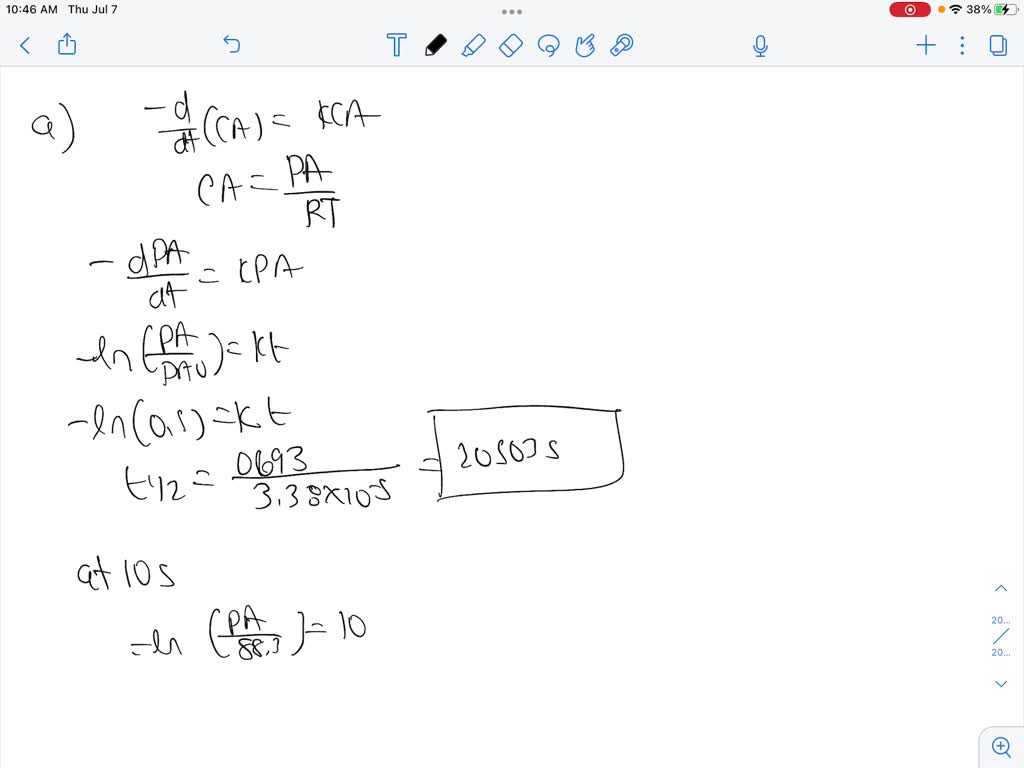 SOLVED The rate constant for the 1st order of N2O5 in