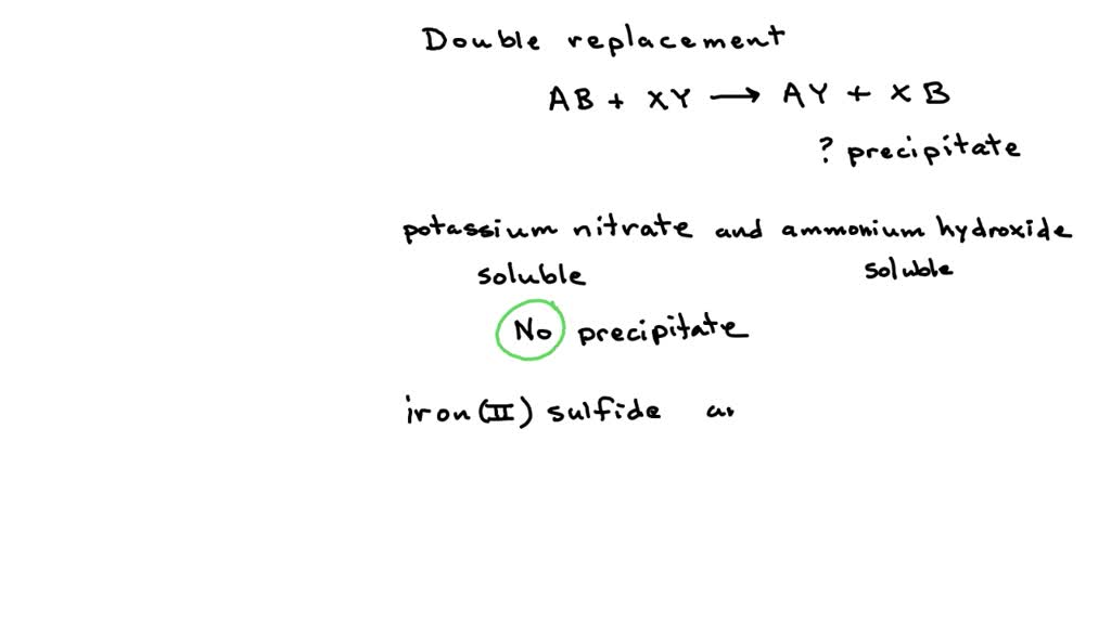 SOLVED Complete the table below by deciding whether precipitate forms