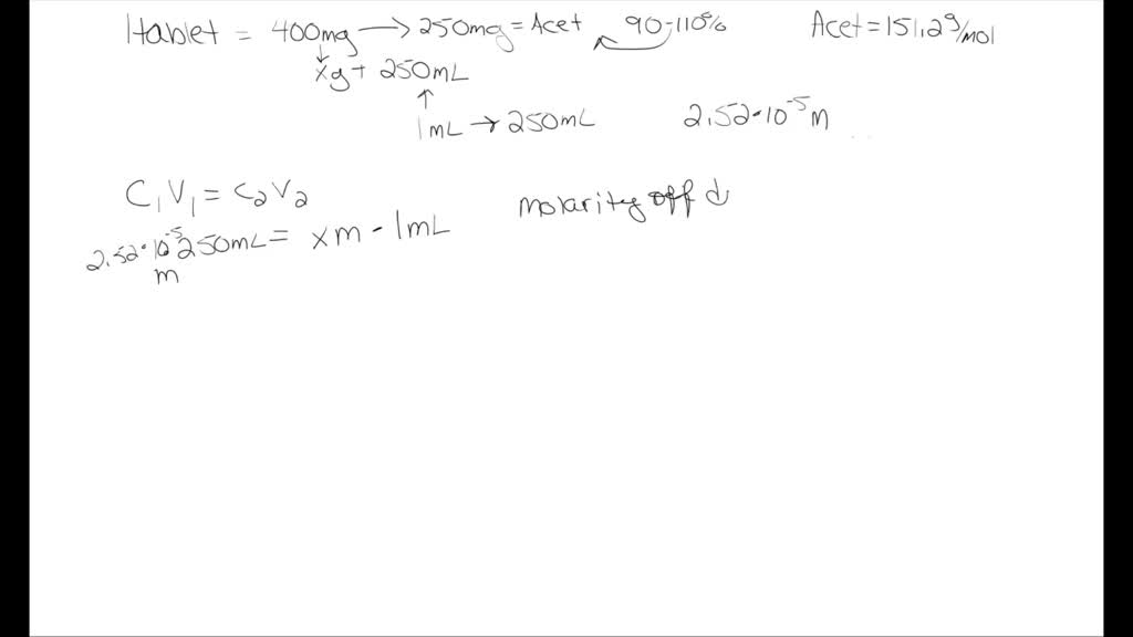 SOLVED A sample of 20 acetaminophen tablets is selected to determine