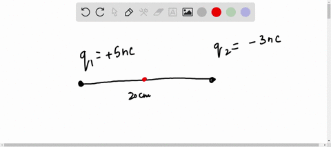 two-point-charges-q1-5-nc-and-q2-jnc-are-separated-by-20-cm-what-is-the-electric-potential-at-point-midway-between-the-charges-in-w-31573