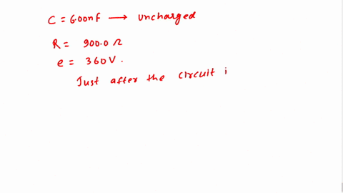 a-600-nf-capacitor-that-is-initially-uncharged-is-connected-in-series-with-a-900-q-resistor-and-an-emf-source-actbs-t36ovandoegligible-internal-resistance-just-after-the-circuit-is-completed-80305