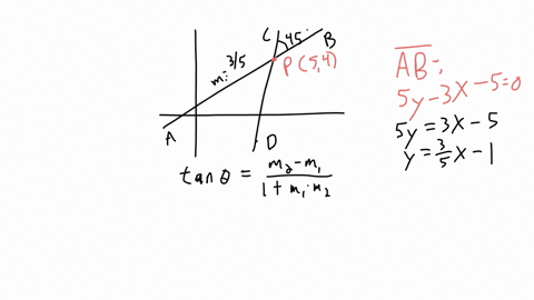 question-4-the-straight-line-mathrmab-has-the-equation-5-y-3-x-50-another-straight-line-mathrmcd-is-drawn-to-intersect-a-b-at-p5-4-such-that-the-acute-angle-between-a-b-and-c-d-is-45circ-41-determine