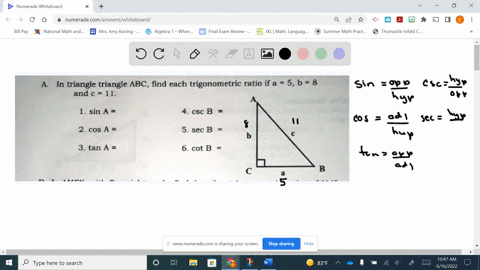 in-triangle-abc-find-each-trigonometric-ratio-if-a5b8-and-c11-a-in-triangle-triangle-abc-find-each-trigonometric-ratio-if-a-5-b-8-and-c-11_-1-sin-a-4-csc-b-2-cos-a-5-sec-b-3-tan-a-6-cot-b-b-61211