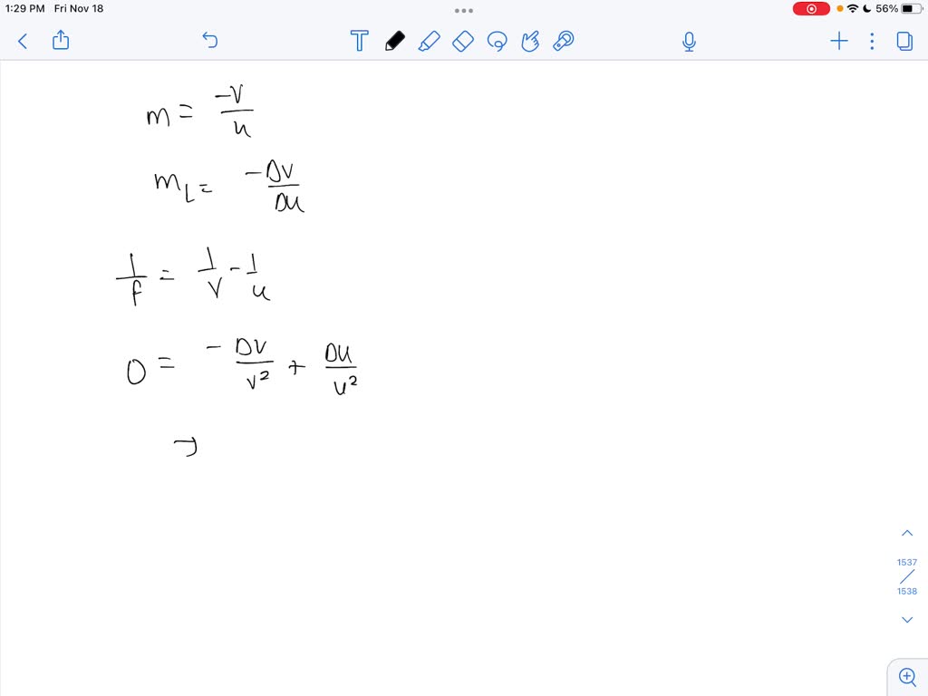 SOLVED The lateral magnification of a spherical mirror or a thin lens
