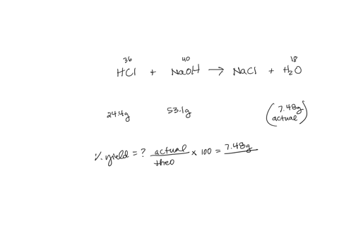 aqueous-hydrochloric-acid-mathrmhcl-reacts-with-solid-sodium-hydroxide-mathrmnaoh-to-produce-aqueous-sodium-chloride-mathrmnacl-and-liquid-water-leftmathrmh_2-mathrmoright-if-748-mathrmg-of-water-is-2
