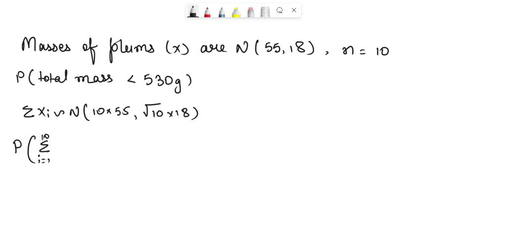 SOLVED Q9. The masses, in grams, of plums of a certain kind have the