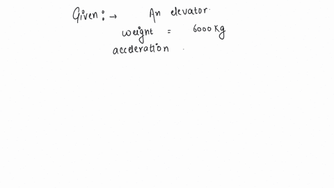 an-elevator-weighing-6000-kg-is-pulled-upward-by-a-cable-with-an-acceleration-of-5-ms-2-then-the-tension-in-the-cable-is-a-6000-n-b-9000-n-c-60000-n-d-90000-n
