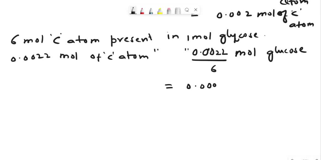 SOLVED: A sample of glucose, C6H12O6, contains 1.280Ã—10^21 carbon