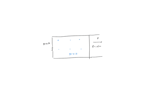 11a-conducting-bar-moves-along-frictionless-conducting-rails-connected-to-a-400-resistor-as-shown-in-the-figure-the-length-of-the-bar-is-160-m-and-a-uniform-magnetic-field-of-220-t-is-applie-53996