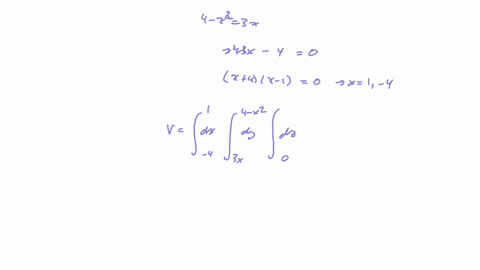 find-the-volume-of-the-solid-whose-base-the-region-in-the-xy-plane-that-bounded-by-the-parabola-y4-_-x2-and-the-line-y-3x-while-the-top-of-the-solid-bounded-by-the-plane-z-x-9-the-volume-is-14323