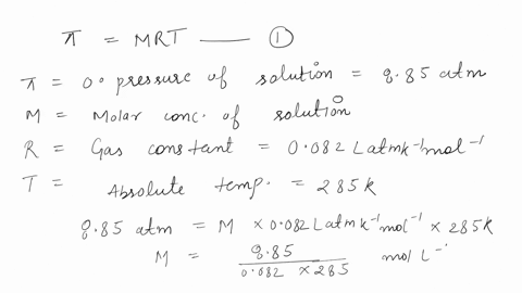 what-mass-of-sucrose-c12h22o11c12h22o11-should-be-combined-with-490-gg-of-water-to-make-a-solution-with-an-osmotic-pressure-of-885-atmatm-at-285-kk-assume-the-density-of-the-solution-to-be-e-85484
