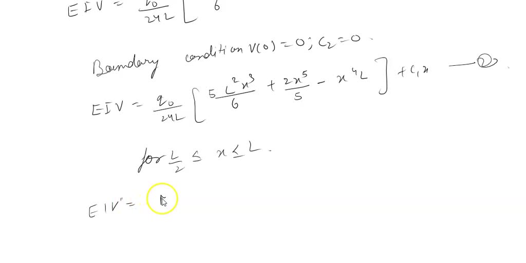SOLVED: [30 pts] Derive the equation of the deflection curve for a ...