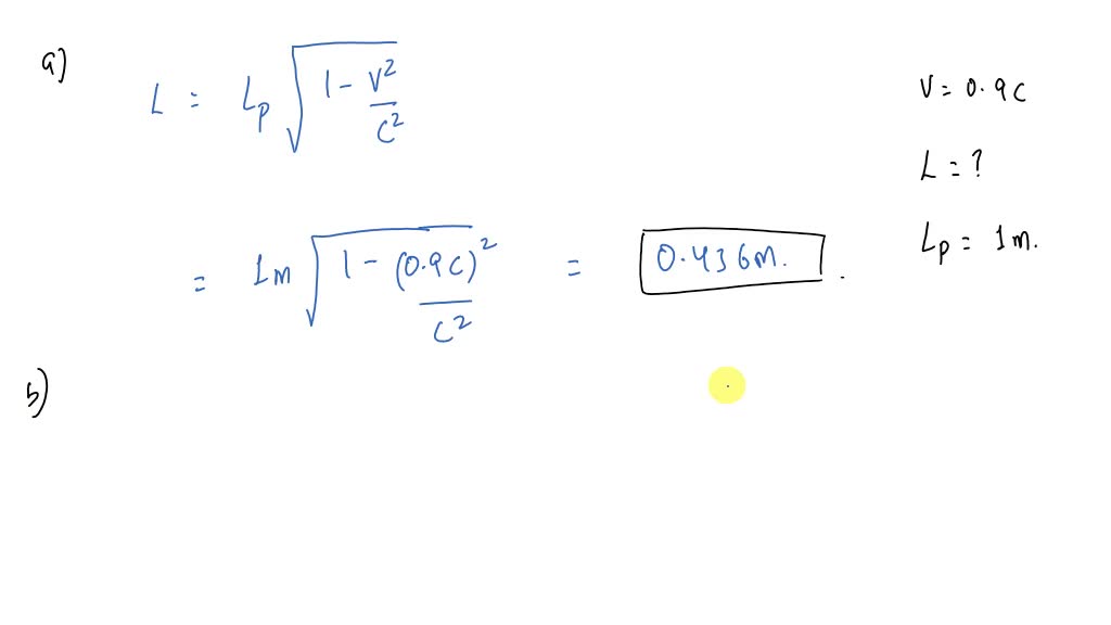SOLVED A meterstick moving at 0.900c relative to the Earth’s surface