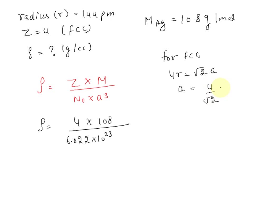 SOLVED: The metal silver, with an atomic radius of 144 pm, crystallizes