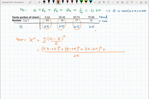 conduct-the-hypothesis-test-and-provide-the-test-statistic-and-the-critical-value-and-state-the-conclusion-a-person-randomly-selected-100-checks-and-recorded-the-cents-portions-of-those-chec-21545