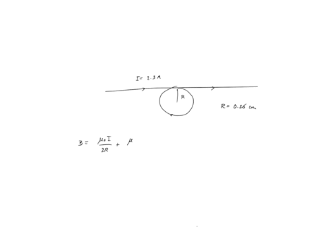 details-the-circular-portion-of-the-wire-has-radius-260-cmathe-thin-conducting-wire-bent-into-the-shape-shown-in-the-figure-what-is-tne-magnetic-field-at-the-center-of-the-loop-give-carrles-71752