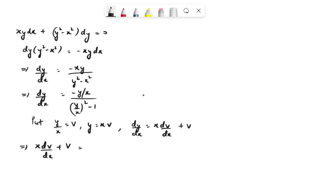 Solved In The Given Equation Solve The Homogeneous Differential Equation In Terms Of X And Y