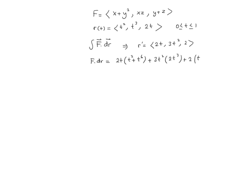 evaluate-the-line-integral-f-dr-where-c-is-given-by-the-vector-function-rt-fx-y-z-x-y2-i-xz-j-y-z-k-rt-t2-i-t3-j-2t-k-0-t-2-32484