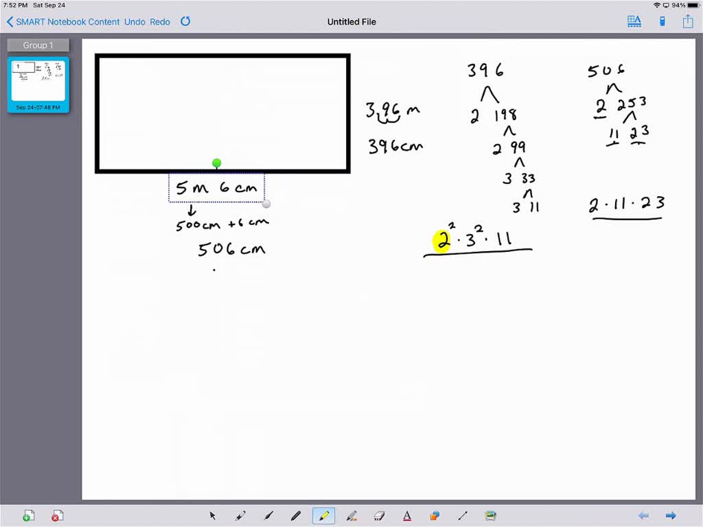 SOLVED: A rectangular room is 5m and 6 cm long AND 3.96 m wide ...