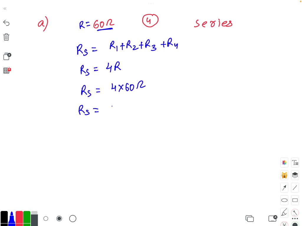 SOLVED 359. (a) Find the equivalent resistance of four 60Ω resistors