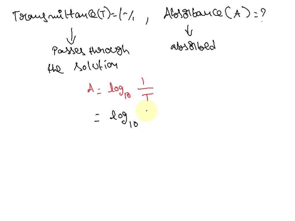 SOLVED: What is the absorbance (in absorbance units) of a solution ...