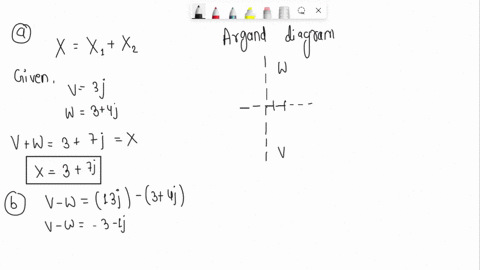 a-the-two-complex-numbers-v-and-w-represent-two-reactances-connected-in-series-calculate-the-total-reactance-by-finding-their-sum-show-workings-for-alll-v1j3-w-3-j4-b-the-complex-numbers-v-a-81528