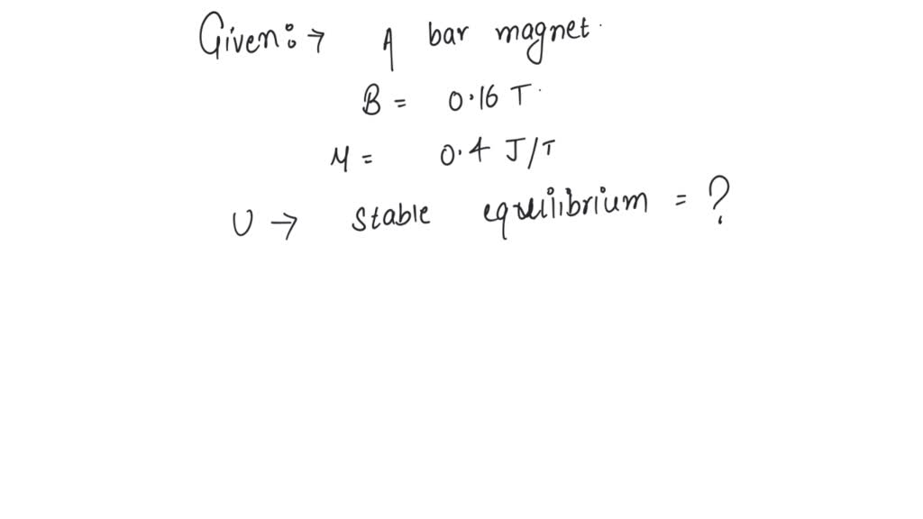SOLVED A short bar of moment 0.4JT is placed in a