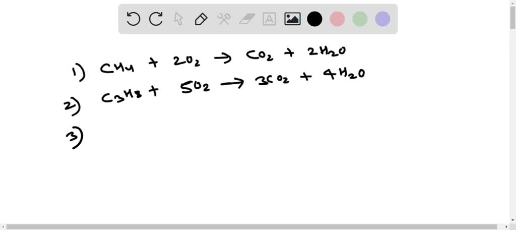 SOLVED: Write balanced equations for the combustion of each of the ...