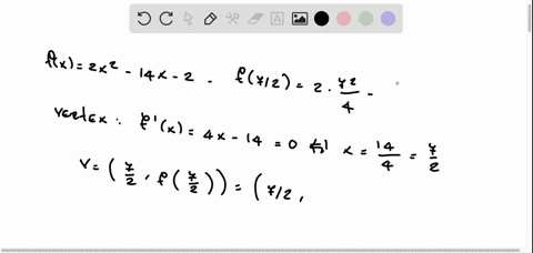 consider-the-parabola-given-by-the-equation-fx2x214x2fx2x2-14x-2-find-the-following-for-this-parabola-a-the-vertex-b-the-vertical-intercept-is-the-point-c-find-the-coordinates-of-the-two-xx-54708