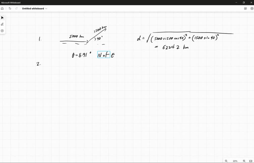SOLVED A storm system moves 5000 km due east the shifts course at 40
