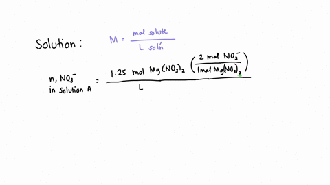 solution-a-is-an-aqueous-solution-of-125-m-magnesium-nitrate-solution-b-is-an-aqueous-solution-of-050-m-sodium-nitrate-what-is-the-total-concentration-of-nitrate-anions-when-250-ml-of-solution-a-is-mi