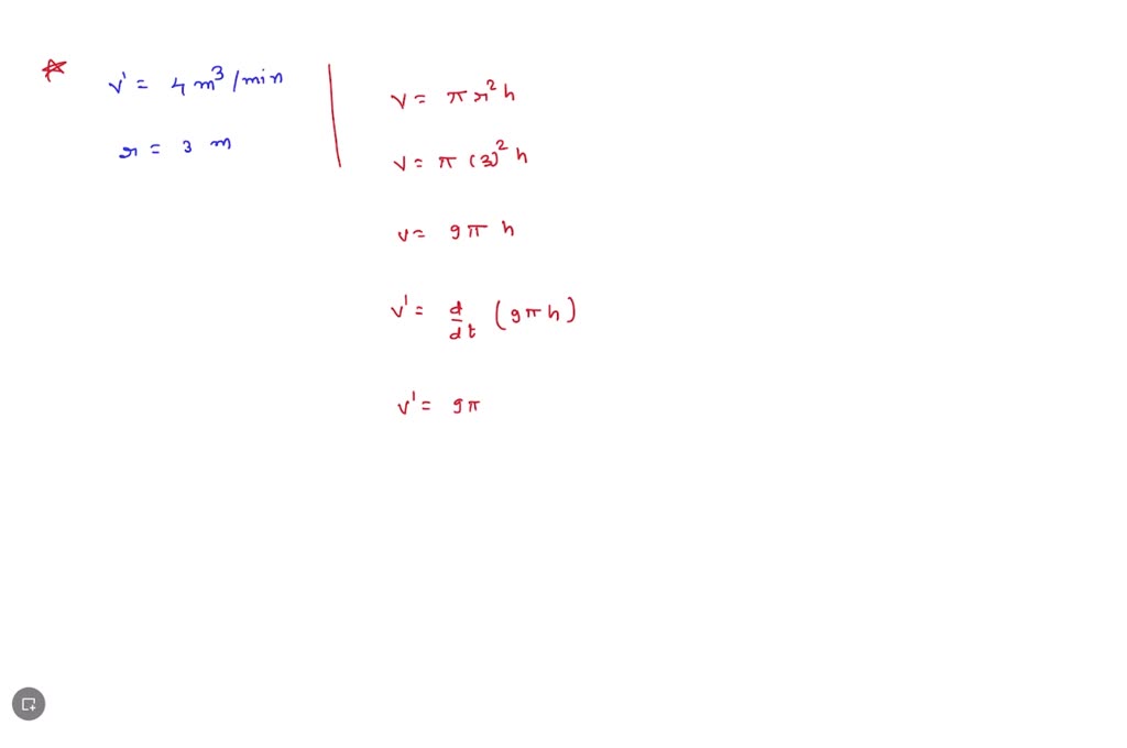 SOLVED: Water flows into right cylindrical shaped swimming pool with a ...