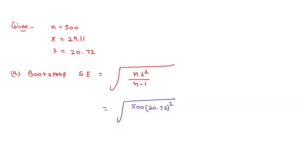 SOLVED Text Standard Error from a Formula and a Bootstrap
